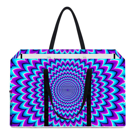 Blue Expansion Moving Optical Illusion Utility Tote Bag