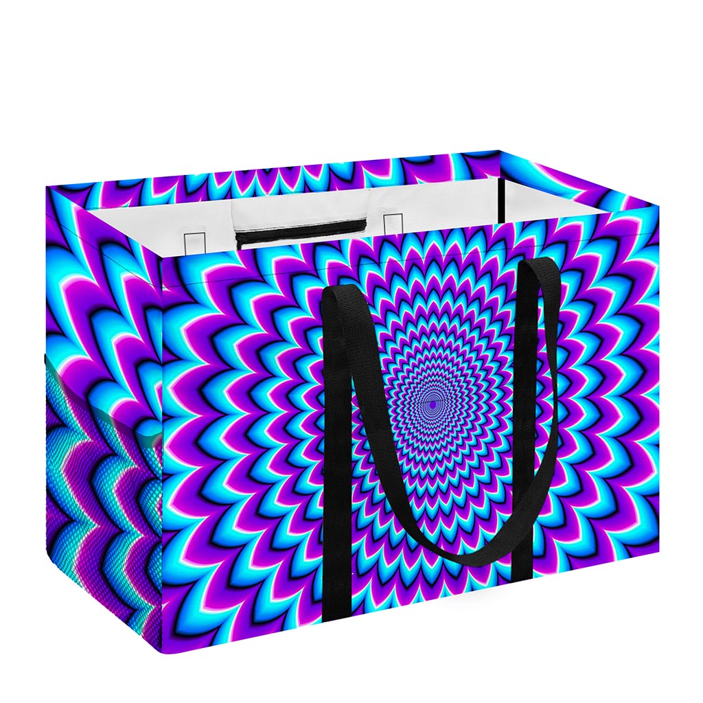 Blue Expansion Moving Optical Illusion Utility Tote Bag
