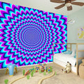Blue Expansion Moving Optical Illusion Wall Sticker