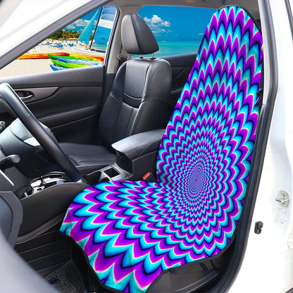 Blue Expansion Moving Optical Illusion Waterproof Car Seat Cover