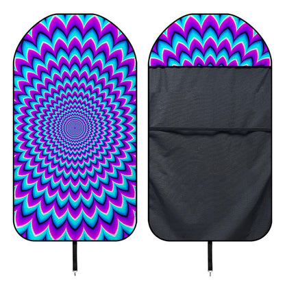 Blue Expansion Moving Optical Illusion Waterproof Car Seat Cover