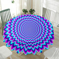 Blue Expansion Moving Optical Illusion Waterproof Round Tablecloth