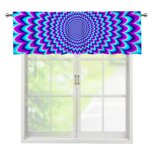 Blue Expansion Moving Optical Illusion Window Valance