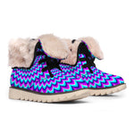 Blue Expansion Moving Optical Illusion Winter Boots