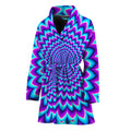 Blue Expansion Moving Optical Illusion Women's Bathrobe