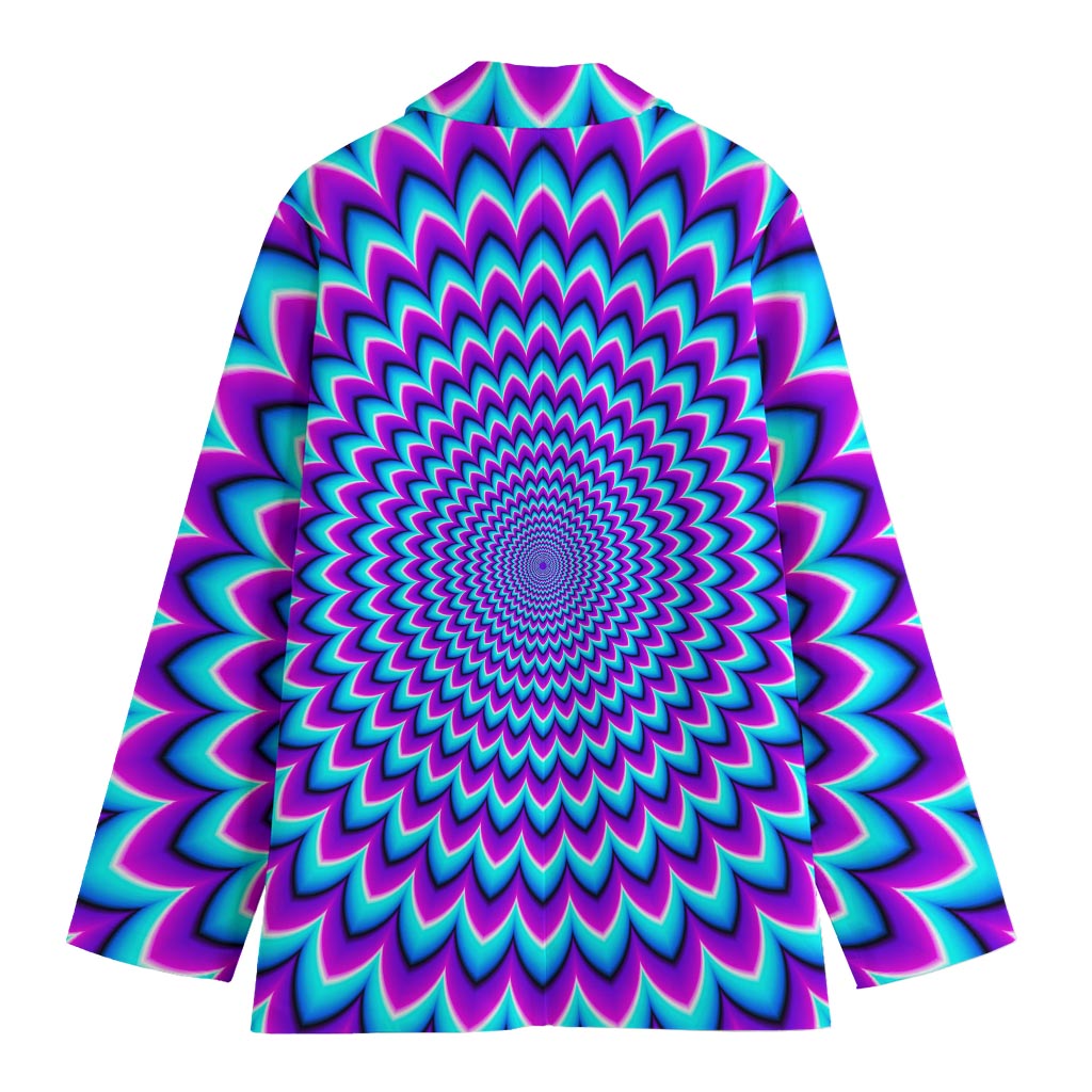 Blue Expansion Moving Optical Illusion Women's Cotton Blazer
