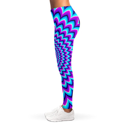 Blue Expansion Moving Optical Illusion Women's Leggings