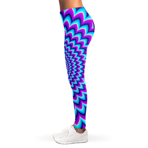 Blue Expansion Moving Optical Illusion Women's Leggings