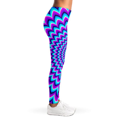 Blue Expansion Moving Optical Illusion Women's Leggings