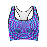 Blue Expansion Moving Optical Illusion Women's Sports Bra
