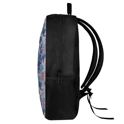 Blue Fairy Rose Unicorn Pattern Print 17 Inch Backpack