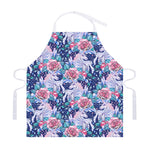 Blue Fairy Rose Unicorn Pattern Print Adjustable Apron