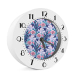 Blue Fairy Rose Unicorn Pattern Print Alarm Clock