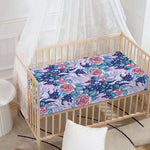 Blue Fairy Rose Unicorn Pattern Print Baby Crib Sheet