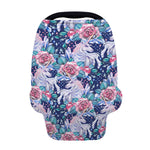 Blue Fairy Rose Unicorn Pattern Print Baby Seat Cover