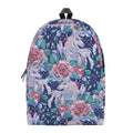 Blue Fairy Rose Unicorn Pattern Print School Backpack