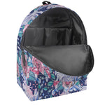 Blue Fairy Rose Unicorn Pattern Print Backpack