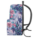 Blue Fairy Rose Unicorn Pattern Print Backpack