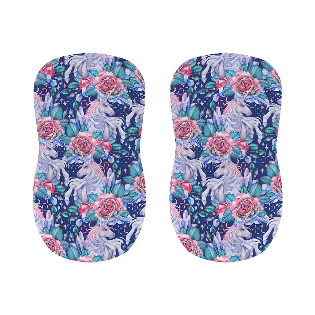 Blue Fairy Rose Unicorn Pattern Print Bar Stool Covers