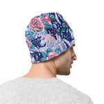 Blue Fairy Rose Unicorn Pattern Print Beanie