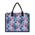 Blue Fairy Rose Unicorn Pattern Print Canvas Tote Bag