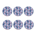 Blue Fairy Rose Unicorn Pattern Print Coaster Set