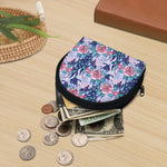 Blue Fairy Rose Unicorn Pattern Print Coin Purse