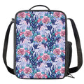 Blue Fairy Rose Unicorn Pattern Print Crossbody Lunch Bag
