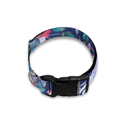 Blue Fairy Rose Unicorn Pattern Print Dog Collar