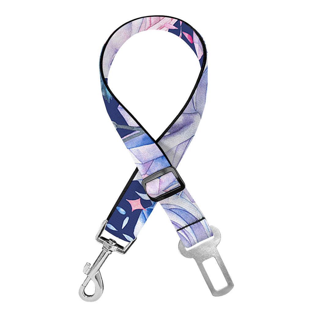 Blue Fairy Rose Unicorn Pattern Print Dog Seat Belt