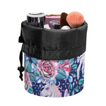 Blue Fairy Rose Unicorn Pattern Print Drawstring Makeup Bag