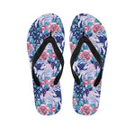 Blue Fairy Rose Unicorn Pattern Print Flip Flops