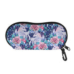 Blue Fairy Rose Unicorn Pattern Print Glasses Case