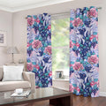 Blue Fairy Rose Unicorn Pattern Print Grommet Curtains
