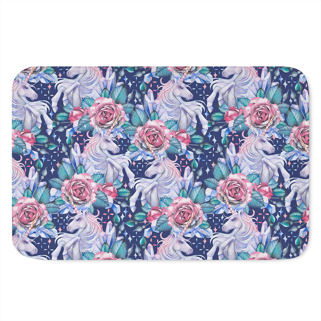 Blue Fairy Rose Unicorn Pattern Print Indoor Door Mat