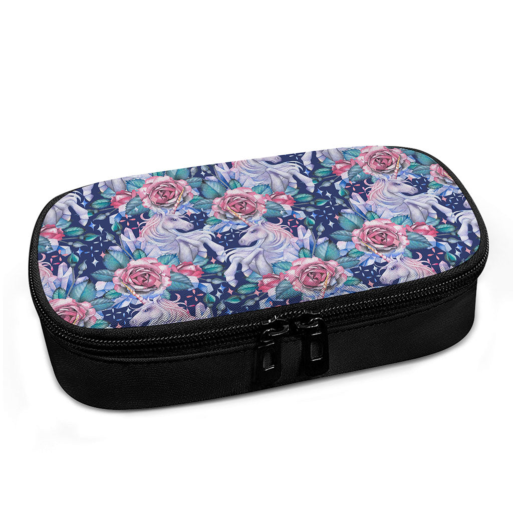 Blue Fairy Rose Unicorn Pattern Print Insulin Cooler Travel Case