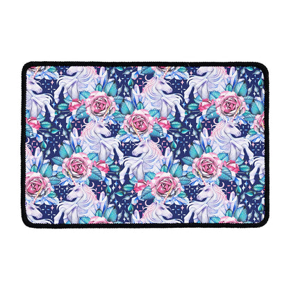 Blue Fairy Rose Unicorn Pattern Print Kitchen Mat