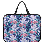 Blue Fairy Rose Unicorn Pattern Print Laptop Sleeve With Handle