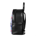 Blue Fairy Rose Unicorn Pattern Print Leather Backpack
