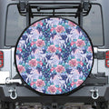 Blue Fairy Rose Unicorn Pattern Print Leather Spare Tire Cover
