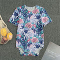 Blue Fairy Rose Unicorn Pattern Print Men's Bodysuit