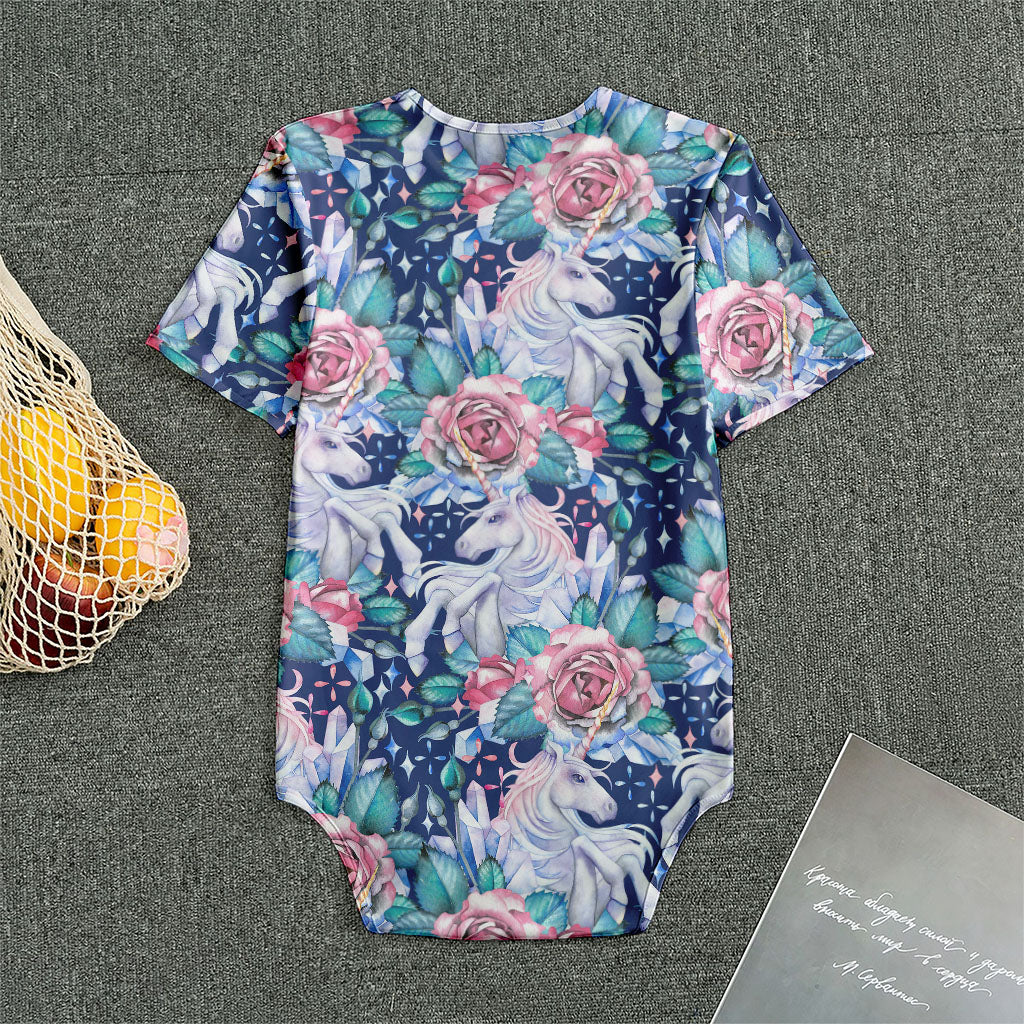 Blue Fairy Rose Unicorn Pattern Print Men's Bodysuit