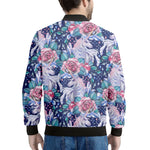 Blue Fairy Rose Unicorn Pattern Print Men's Bomber Jacket