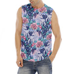 Blue Fairy Rose Unicorn Pattern Print Men's Fitness Tank Top