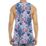 Blue Fairy Rose Unicorn Pattern Print Men's Muscle Tank Top