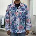 Blue Fairy Rose Unicorn Pattern Print Men's Shirt Jacket