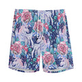 Blue Fairy Rose Unicorn Pattern Print Men's Athletic Shorts