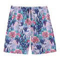 Blue Fairy Rose Unicorn Pattern Print Men's Swim Trunks