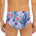 Blue Fairy Rose Unicorn Pattern Print Men's Triangle Swim Briefs
