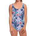 Blue Fairy Rose Unicorn Pattern Print One Piece Swimsuit